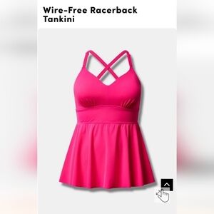 Torrid Wire-Free Racerback Tankini, pink 6x D/DD Fits DDD/F